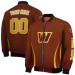 custom washington commanders chevron arrow burgundy bomber jacket best selling