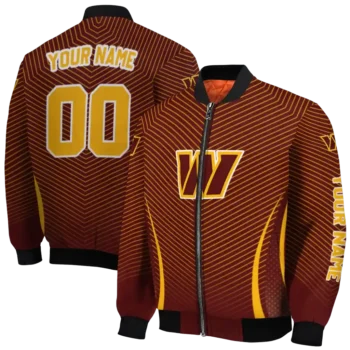 custom washington commanders chevron arrow burgundy bomber jacket fashion forward