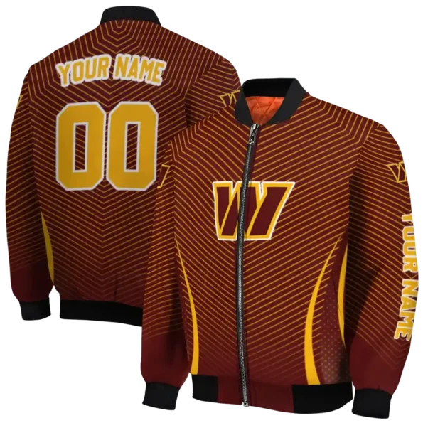 custom washington commanders chevron arrow burgundy bomber jacket fashion forward
