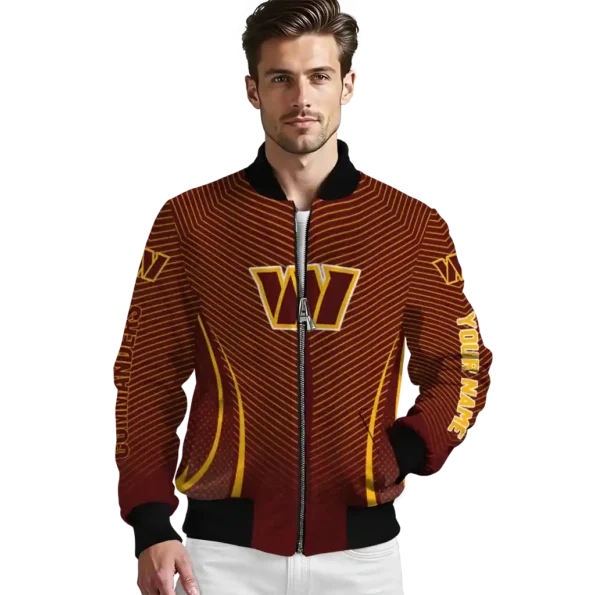 custom washington commanders chevron arrow burgundy bomber jacket high quality