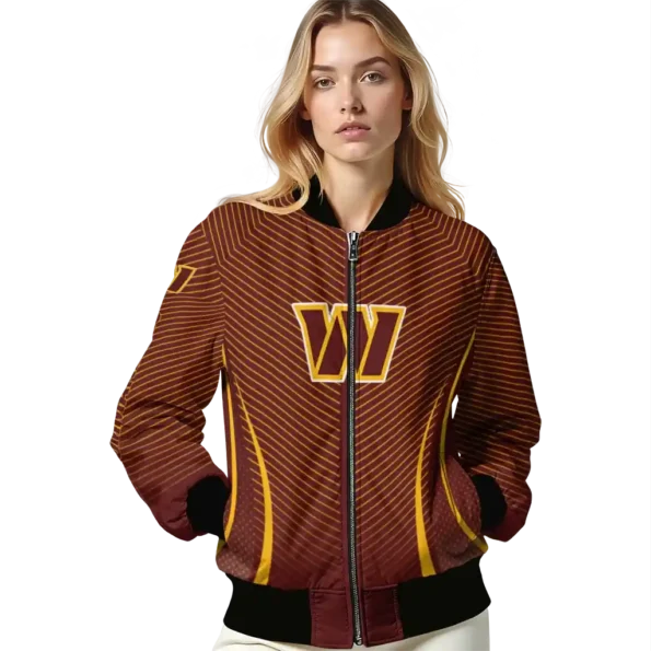 custom washington commanders chevron arrow burgundy bomber jacket latest model