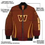 custom washington commanders chevron arrow burgundy bomber jacket best selling