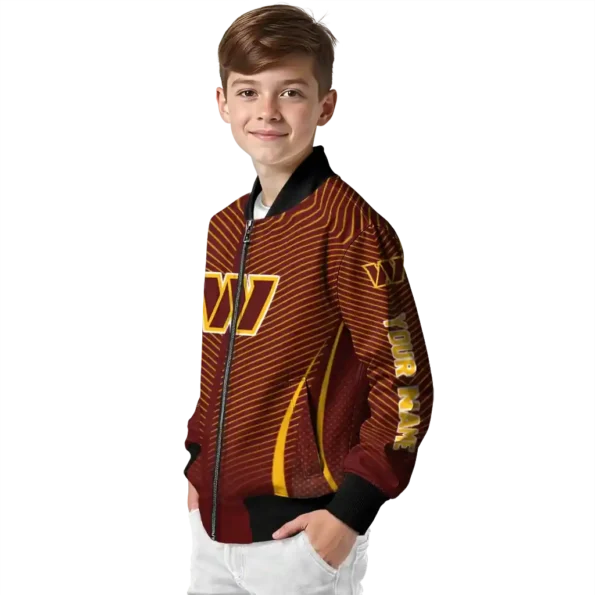 custom washington commanders chevron arrow burgundy bomber jacket trendy