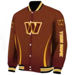 custom washington commanders chevron arrow burgundy varsity jacket best selling