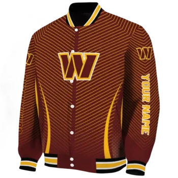 custom washington commanders chevron arrow burgundy varsity jacket best selling