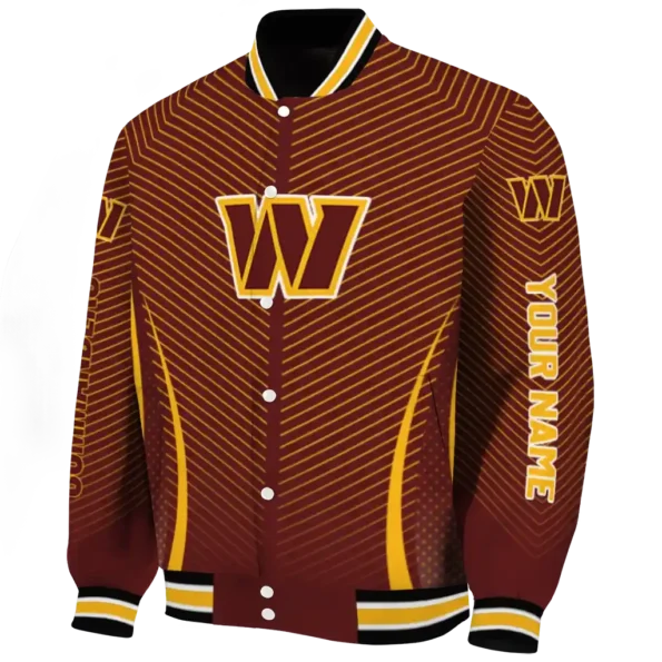 custom washington commanders chevron arrow burgundy varsity jacket best selling
