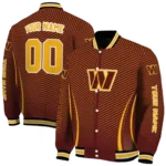 custom washington commanders chevron arrow burgundy varsity jacket best selling