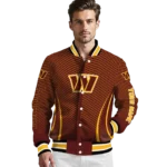 custom washington commanders chevron arrow burgundy varsity jacket best selling
