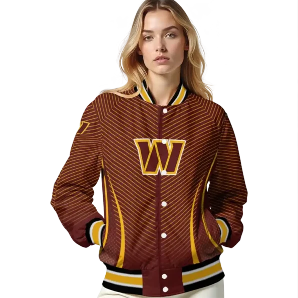 custom washington commanders chevron arrow burgundy varsity jacket latest model