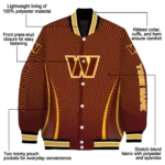 custom washington commanders chevron arrow burgundy varsity jacket best selling