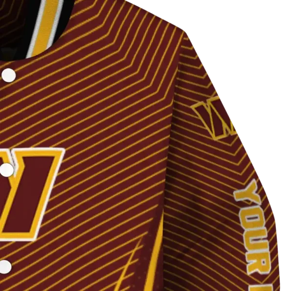 custom washington commanders chevron arrow burgundy varsity jacket premium grade