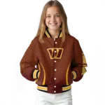 custom washington commanders chevron arrow burgundy varsity jacket best selling