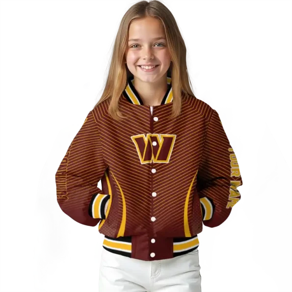 custom washington commanders chevron arrow burgundy varsity jacket top rated