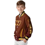 custom washington commanders chevron arrow burgundy varsity jacket best selling