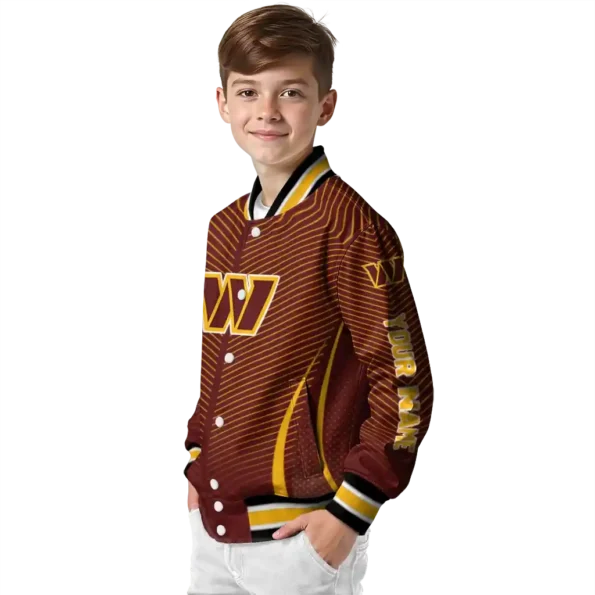 custom washington commanders chevron arrow burgundy varsity jacket trendy