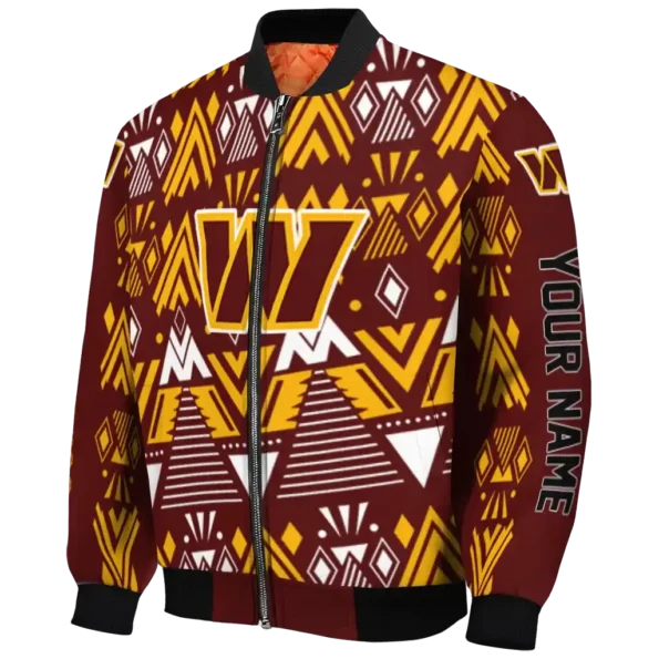 custom washington commanders pyramid shapes burgundy bomber jacket best selling