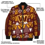 custom washington commanders pyramid shapes burgundy bomber jacket best selling