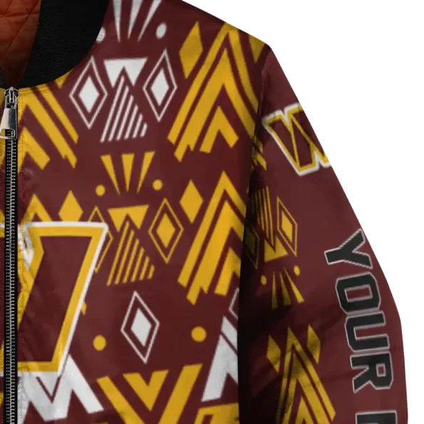 custom washington commanders pyramid shapes burgundy bomber jacket premium grade