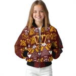 custom washington commanders pyramid shapes burgundy bomber jacket best selling