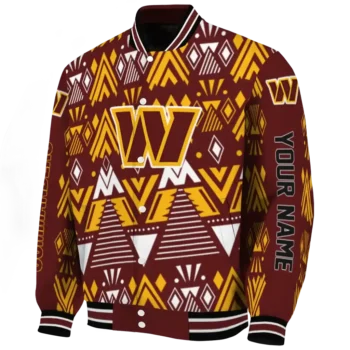 custom washington commanders pyramid shapes burgundy varsity jacket best selling