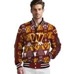 custom washington commanders pyramid shapes burgundy varsity jacket best selling