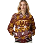custom washington commanders pyramid shapes burgundy varsity jacket best selling