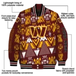 custom washington commanders pyramid shapes burgundy varsity jacket best selling