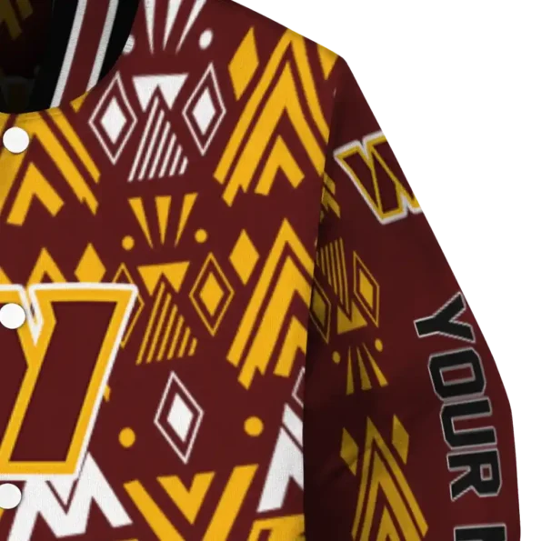 custom washington commanders pyramid shapes burgundy varsity jacket premium grade