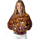 custom washington commanders pyramid shapes burgundy varsity jacket best selling