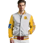 custom washington commanders speckled arms burgundy gray varsity jacket best selling