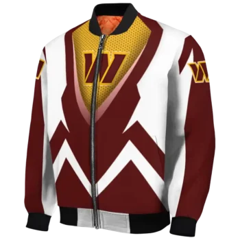 custom washington commanders v stripes burgundy white bomber jacket best selling