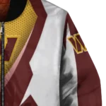 custom washington commanders v stripes burgundy white bomber jacket best selling