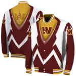 custom washington commanders v stripes burgundy white varsity jacket best selling