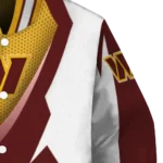 custom washington commanders v stripes burgundy white varsity jacket best selling