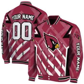 customized arizona cardinals chevron angles red varsity jacket fashion forward.webp