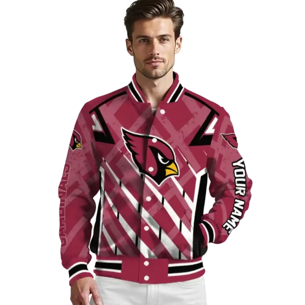 customized arizona cardinals chevron angles red varsity jacket high quality.webp