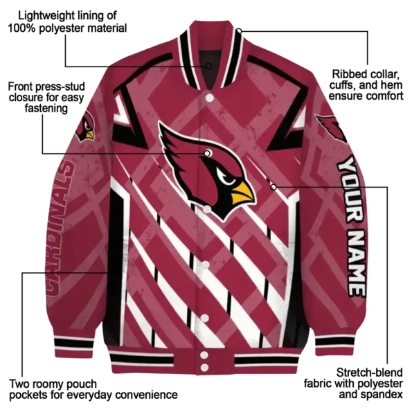 customized arizona cardinals chevron angles red varsity jacket new arrival.webp