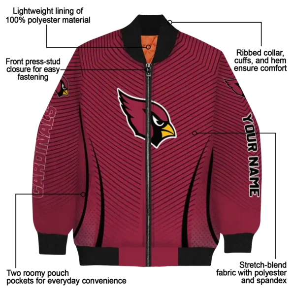 customized arizona cardinals chevron arrow red bomber jacket new arrival