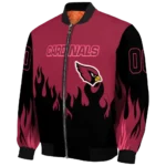 customized arizona cardinals flame border red black bomber jacket best selling
