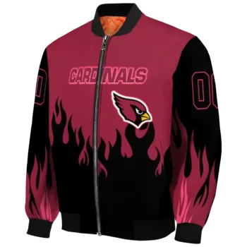 customized arizona cardinals flame border red black bomber jacket best selling