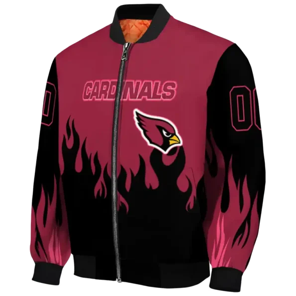 customized arizona cardinals flame border red black bomber jacket best selling