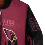 customized arizona cardinals flame border red black bomber jacket best selling