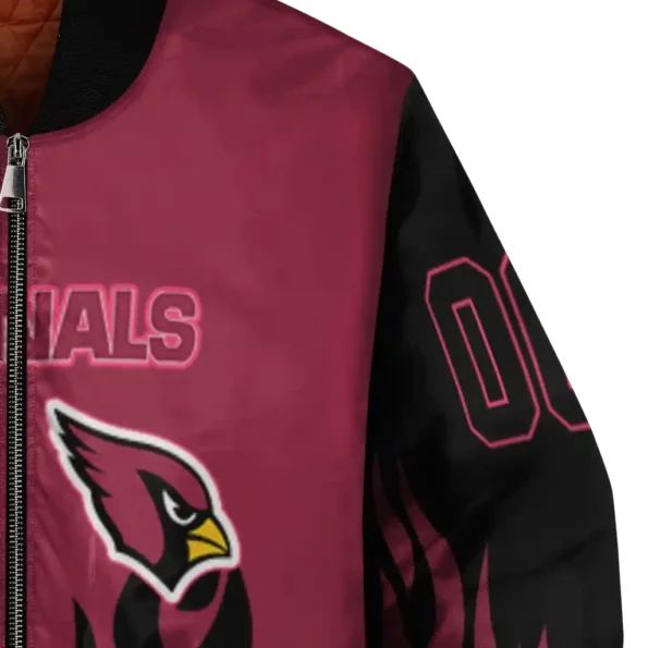 customized arizona cardinals flame border red black bomber jacket premium grade
