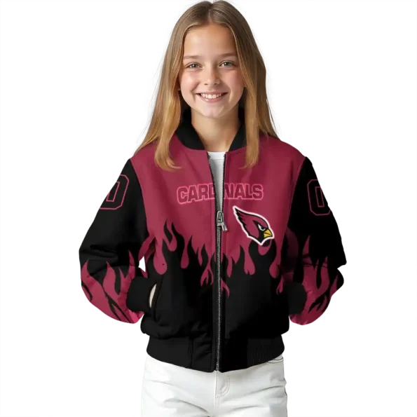 customized arizona cardinals flame border red black bomber jacket top rated
