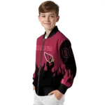 customized arizona cardinals flame border red black bomber jacket best selling