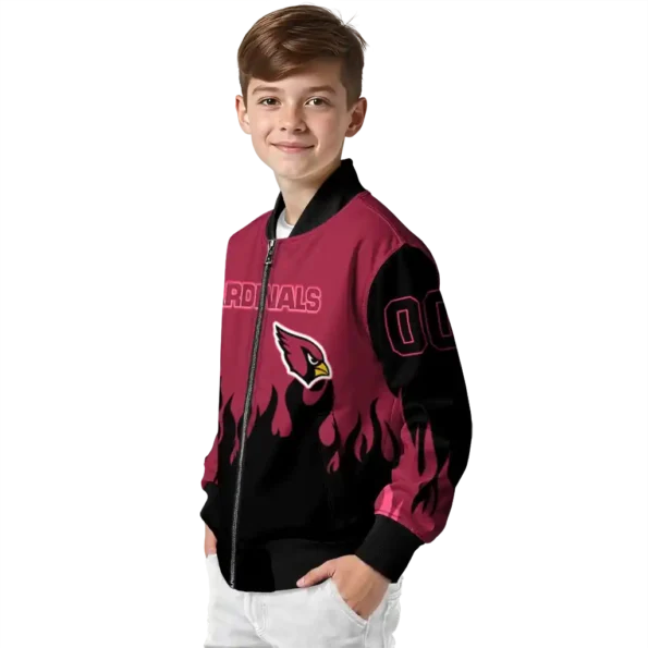 customized arizona cardinals flame border red black bomber jacket trendy