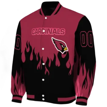 customized arizona cardinals flame border red black varsity jacket best selling.webp
