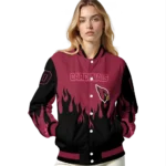 customized arizona cardinals flame border red black varsity jacket best selling.webp