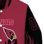 customized arizona cardinals flame border red black varsity jacket best selling.webp