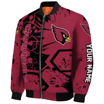 customized arizona cardinals hexagon cluster red black bomber jacket best selling